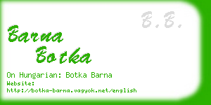 barna botka business card